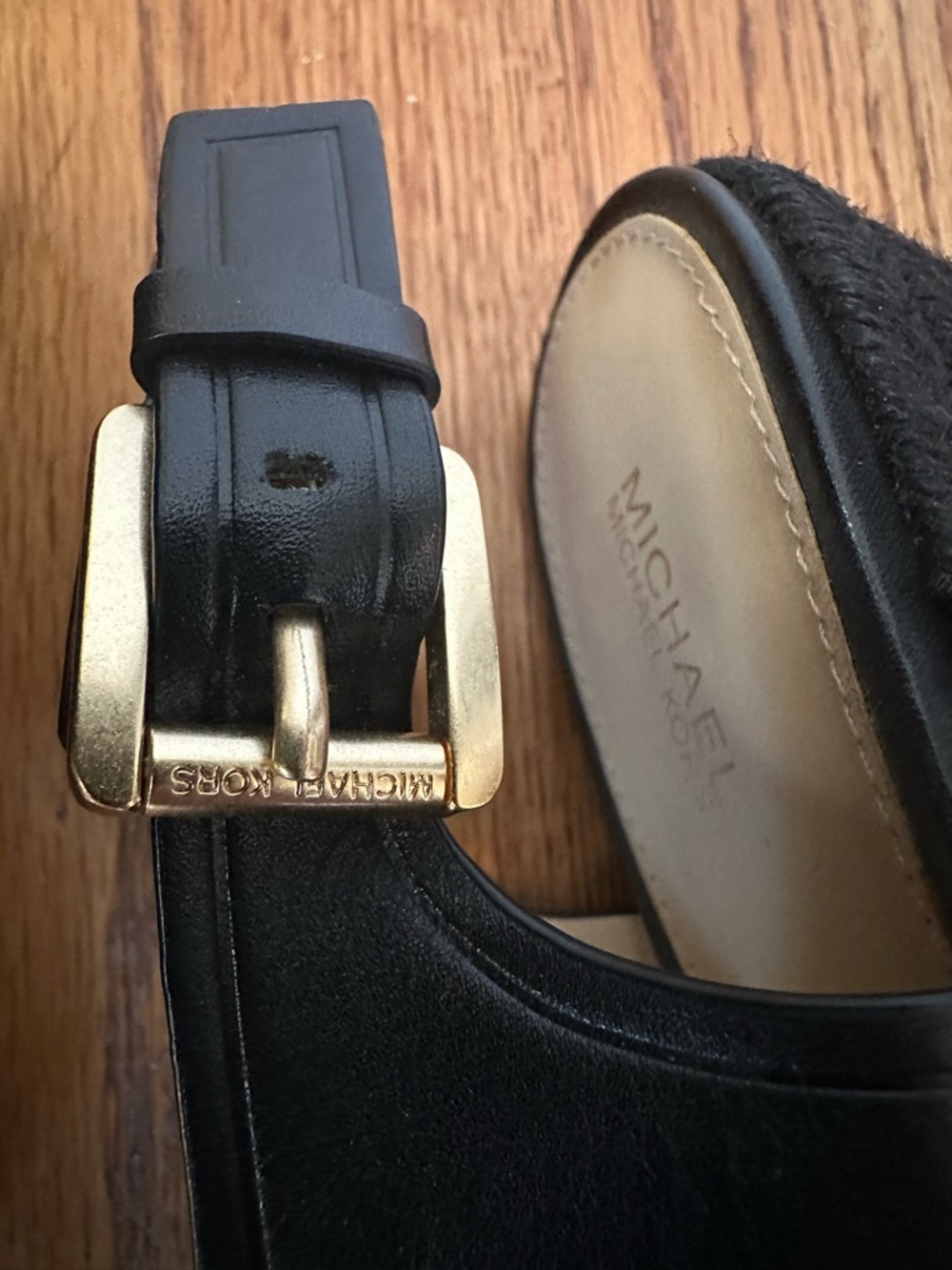 Micheal Kors Black Espadrille Wedge Sandals size 7.5 - Picture 4 of 7